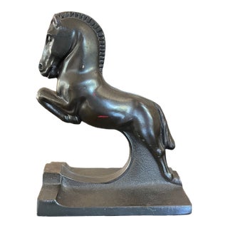 Vintage Bronze Horse Bookend by Dodge Inc For Sale