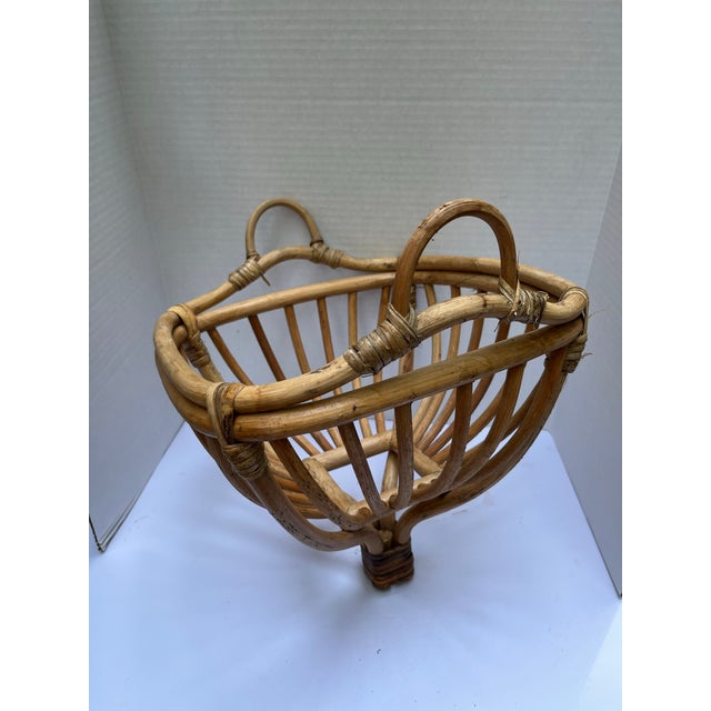 Mid 20th Century Bent Rattan Basket For Sale - Image 5 of 7