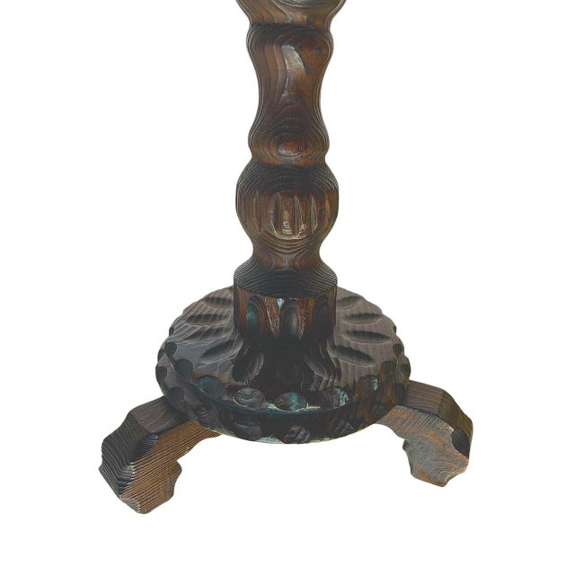 Spanish Colonial Carved Wooden Side Table, 1950s For Sale - Image 6 of 13