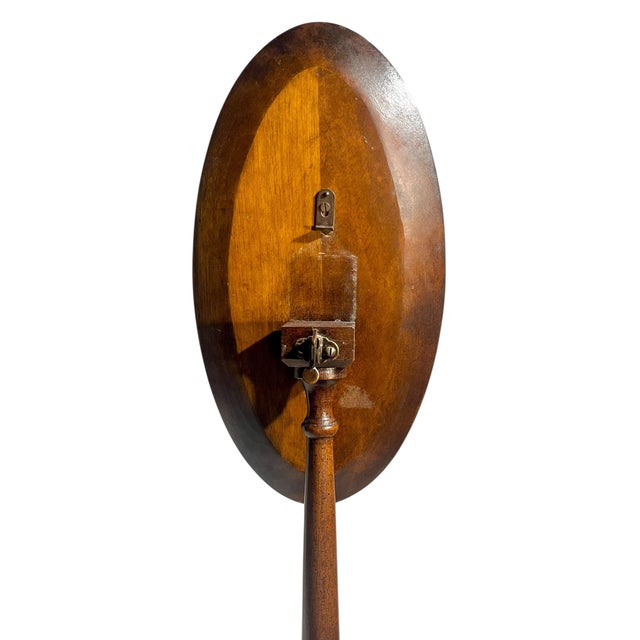 Vintage English Georgian Style Banded Mahogany Tilt Top Candlestick Table For Sale - Image 9 of 15