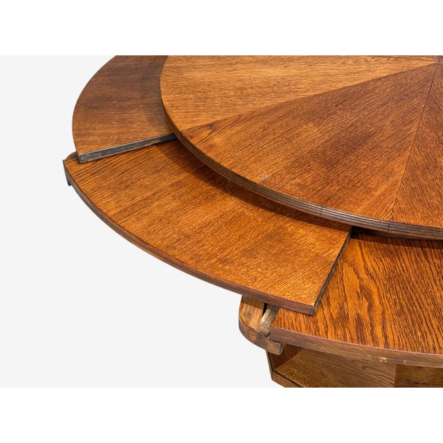 Josef Seiler, Rare Expanding Dining Table, Oak, Germany, 1920s For Sale - Image 11 of 16