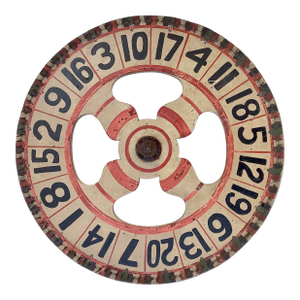 Circa 1930s Two Sided Hand Painted Game Wheel