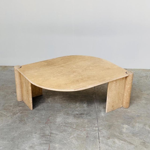 Italian Travertine Coffee Table, 1980s For Sale - Image 12 of 12