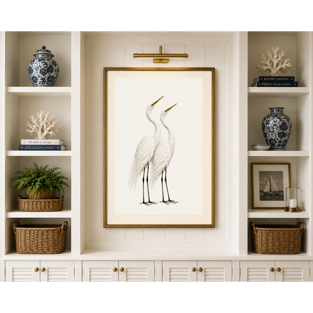 Paper Crane Study I, Neutral Coastal Bird Art Print, 32" X 48" For Sale - Image 7 of 8