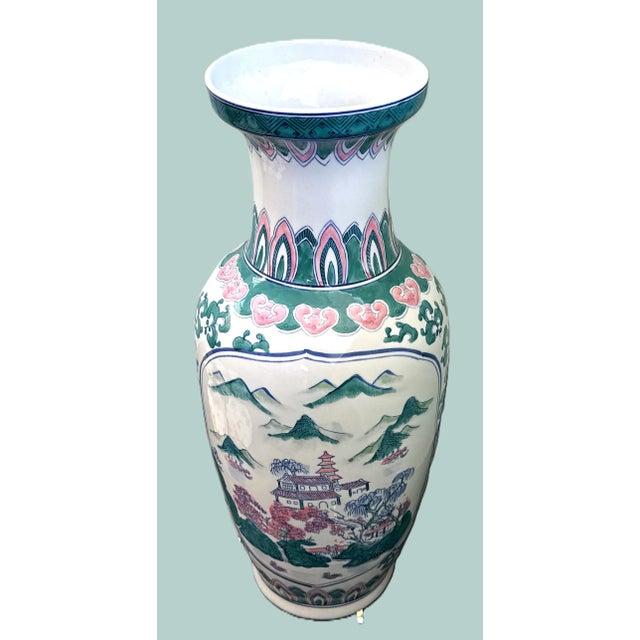 Chinoiserie Chinese Floor Vase - 2 Feet Tall For Sale - Image 3 of 11