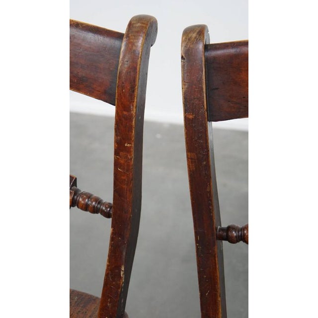 Wood Antique English Chairs with Woodwork, Set of 2 For Sale - Image 7 of 14