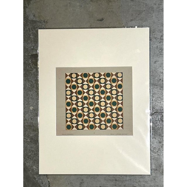 Vintage Geometric Tile Pattern Serigraph For Sale - Image 9 of 12