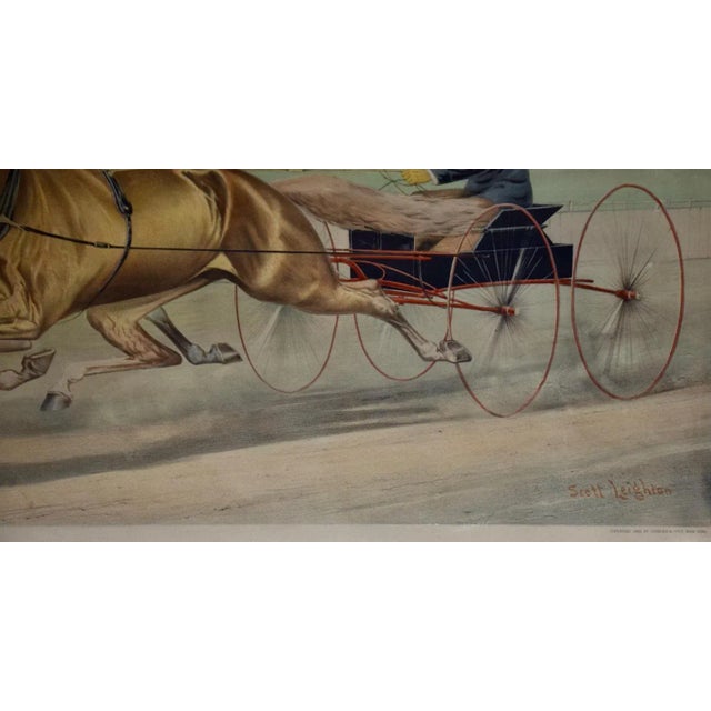 19th C. Currier & Ives Lithograph "Celebrated Trotting Team Edward & Swiveller", 1882 For Sale - Image 9 of 11