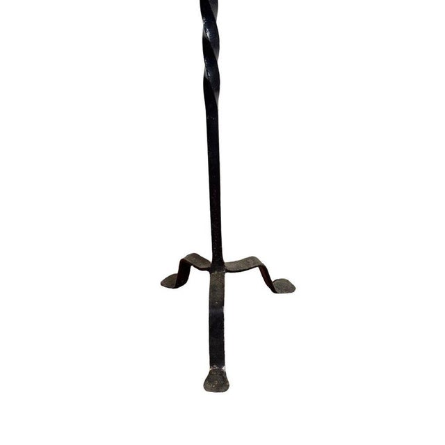 Antique Wrought Iron Floor Candelabras - Holds Five Candles - Set of 2 For Sale In Miami - Image 6 of 16