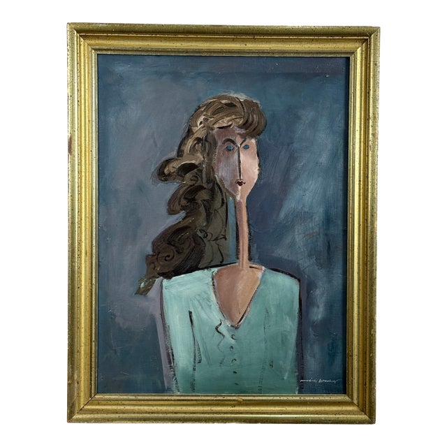 Maxine Estachy French Portrait Painting For Sale