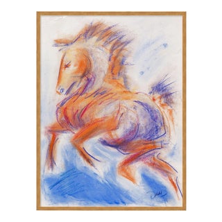 Tower of Horses II by Donna Bernstein, Art Print in Gold Frame, Medium For Sale