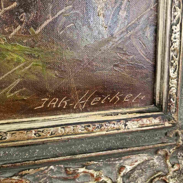 Gold Jakob Hecker, Alpine Landscapes, Oil Painting, Framed For Sale - Image 8 of 9