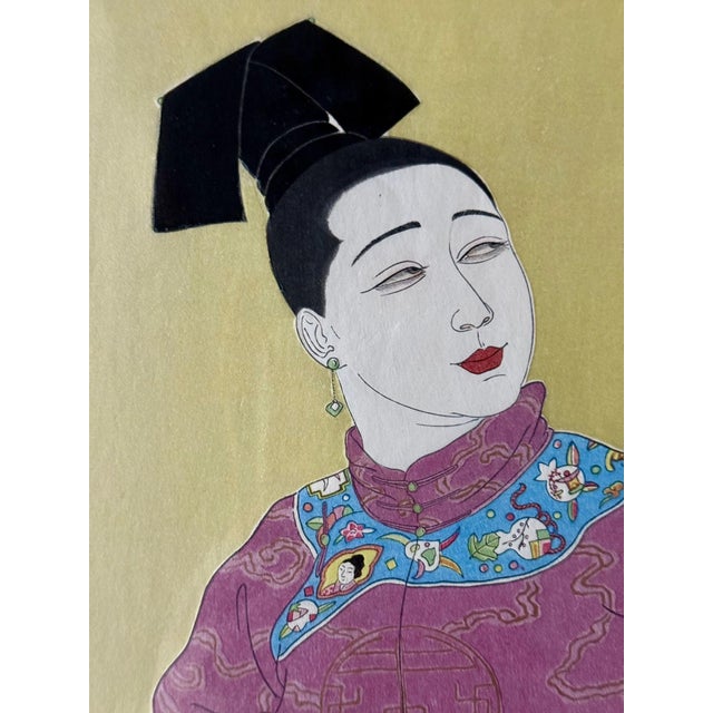 Japanese Woodblock Print Le Tabouret de Porcelaine by Paul Jacoulet For Sale In Atlanta - Image 6 of 16