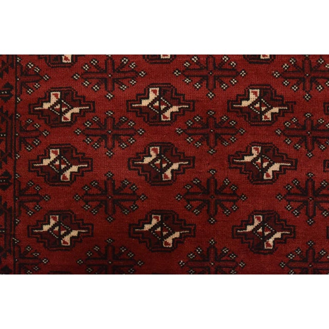Red Baloch Rug 3’7” X 6’9” Red Wool Vintage Tribal Hand-Knotted Oriental Carpet For Sale - Image 8 of 12