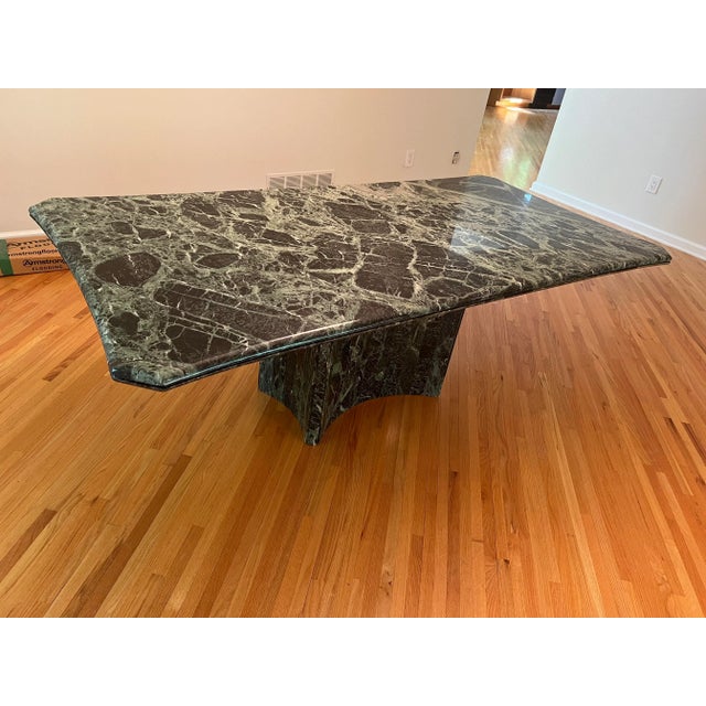 1970 Green Marble Italian Dining Table, Made in Italy For Sale - Image 12 of 13