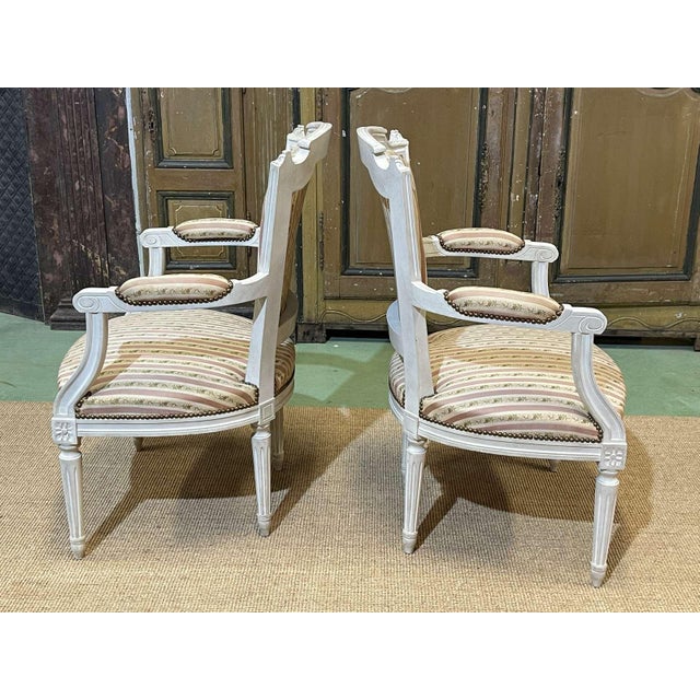 Louis XVI Armchairs in Beech, 1970s, Set of 2 For Sale - Image 6 of 14