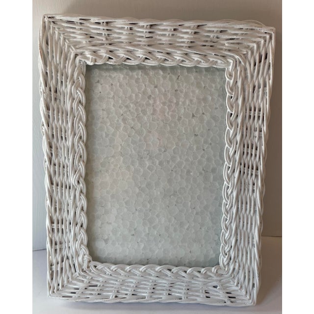 Vintage White Wicker Picture Frame Chairish