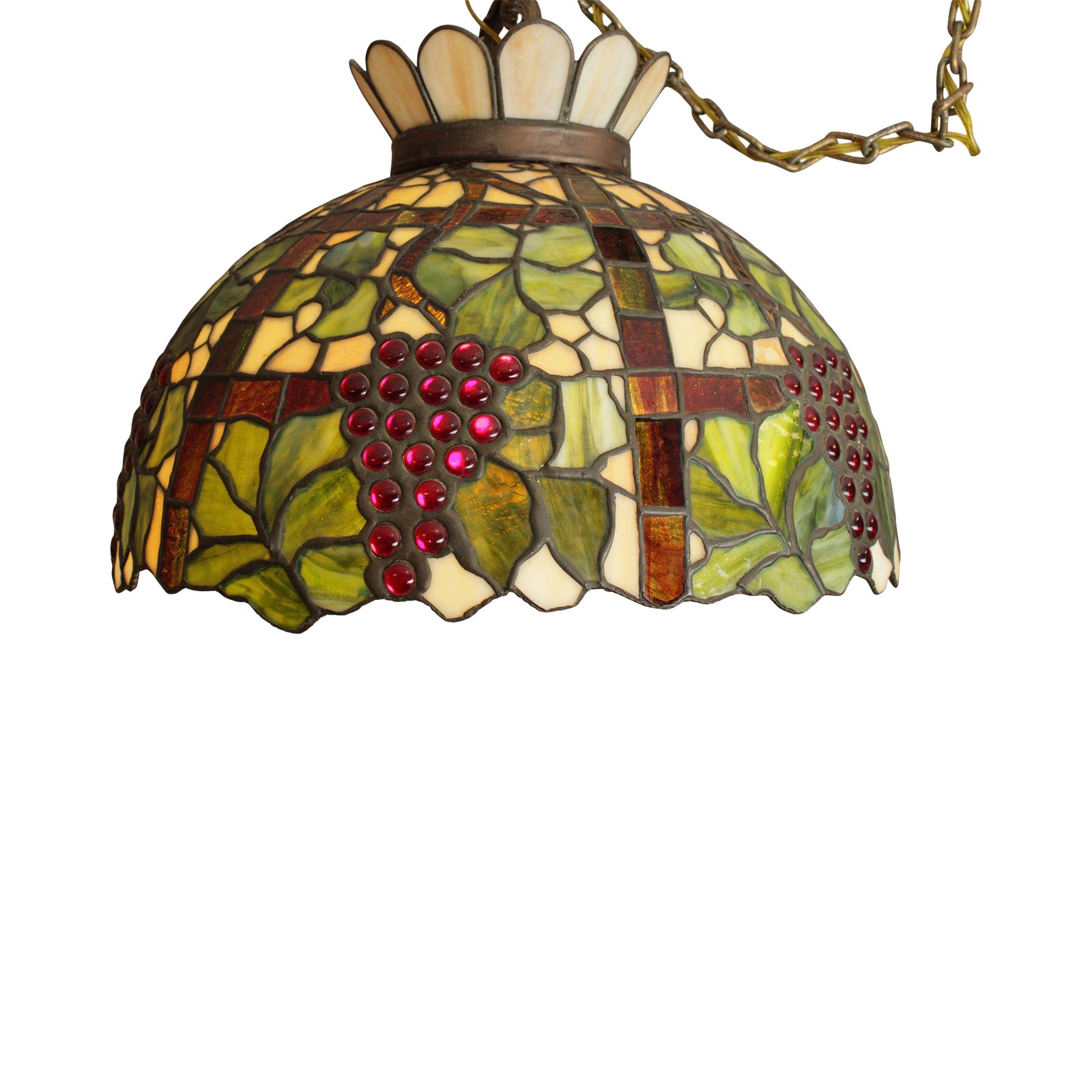 Tiffany Style Antique Stained Glass Fruit Pendant Light Chandelier