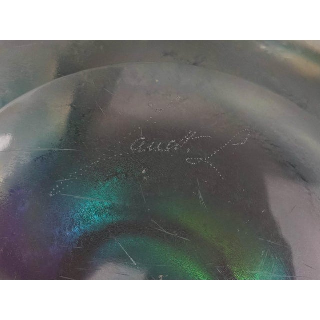 Glass Mid 20th Century Licio Zanetti Signed Murano Italy Iridescent Conch Shell Glass Bowl Sculpture For Sale - Image 7 of 8