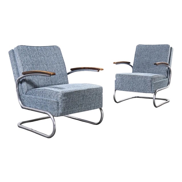 Blue Fleck Armchair by Mart Stam for Mucke Melder, 1930s For Sale