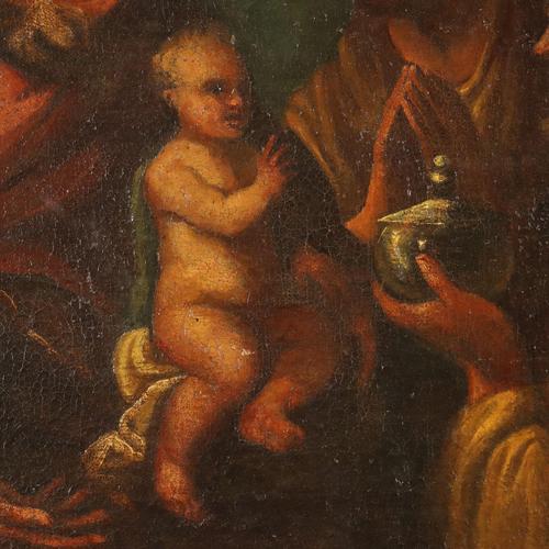 The Three Wise Men, Oil on Canvas, 16th-17th Century, Framed For Sale - Image 4 of 12