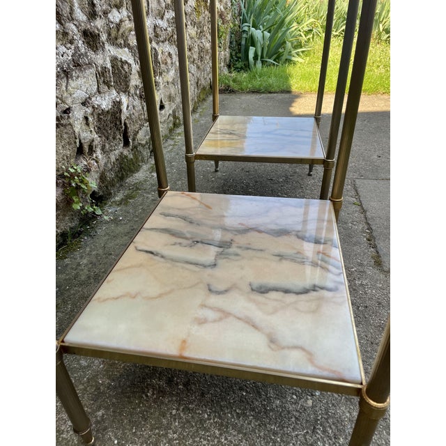 Beige Marble Side Tables, 1950s, Set of 2 For Sale - Image 8 of 12
