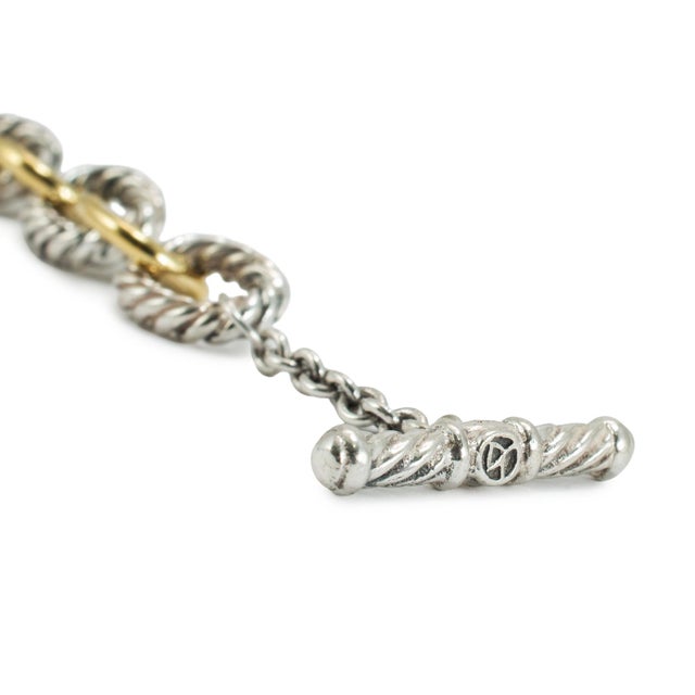 Gold David Yurman Chain Collection 18k Gold Silver Two Tone 10mm Oval Link Bracelet For Sale - Image 8 of 8