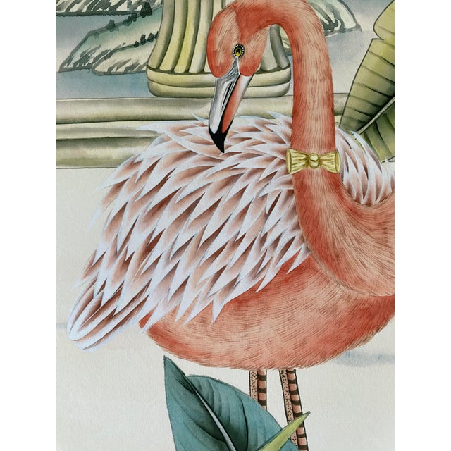 W36”* H100”/Panel, Palm Tree Wallpaper , Pink Wallpaper, a Set of 5 Panels For Sale - Image 13 of 14