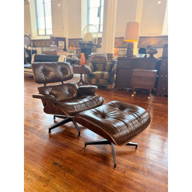 1970s Herman Miller Eames Chair and Ottoman For Sale - Image 10 of 11