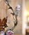 Early 20th Century French Three-Light Tole Chandelier With Porcelain Flowers For Sale - Image 9 of 11