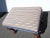 Wood Vintage Queen Anne Blue Stripped Footstool Bench For Sale - Image 7 of 12