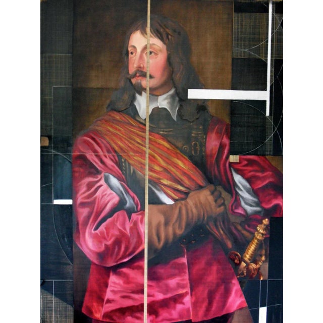 Sir John Mennes, Aristocratic Portrait with a Modern Approach, Oil on Metal, 2014 For Sale - Image 3 of 8