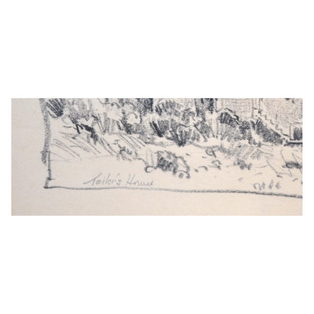 American Toiler's House Drawing, American Impressionist, 1940s, Framed, 12x18" by George Demont Otis For Sale - Image 3 of 4