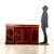 English servant from the early 1900s in Victorian style; mahogany veneered, with drawers under the top with a cylindrical...
