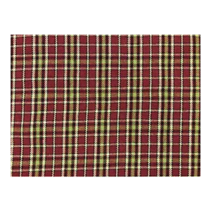 Water & Stain Resistant Reversible Woven Red Green Beige Tartan Plaid Upholstery Drapery Fabric