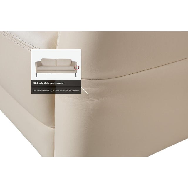 Cream Leather Nimbus Three-Seater Sofa with Manual Function from Intertime For Sale - Image 12 of 18