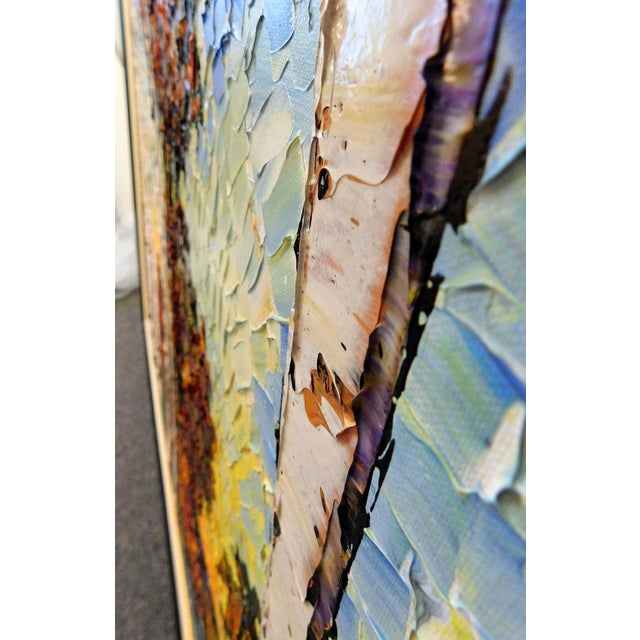 White Maya Eventov River Reflections II Original Acrylic Painting on Canvas HandSigned For Sale - Image 8 of 10