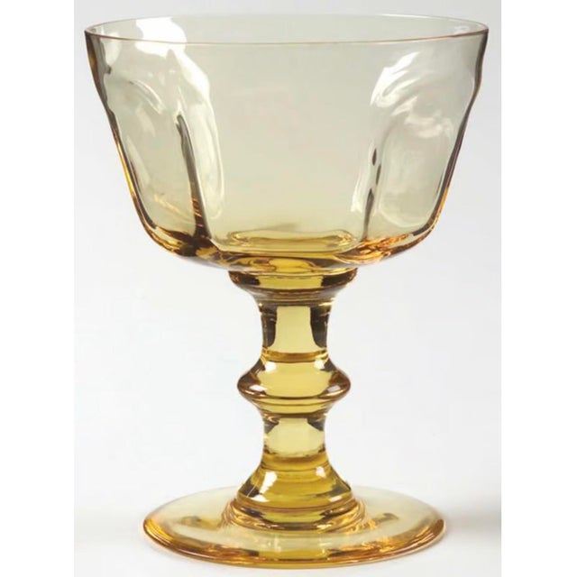 Gold 1960s Lenox Bryce in a Subtle Shade of Antique Yellow - Champagne Sherbet Glasses- Set of 4 For Sale - Image 8 of 8