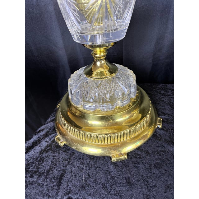 Transparent The Luminaries: A Rare Pair of 1970s Internally Lit Lead Crystal Statement Lamps For Sale - Image 8 of 12
