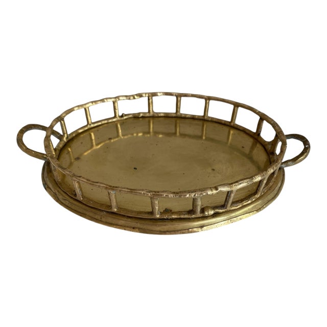 Small Brass Bamboo Tray For Sale