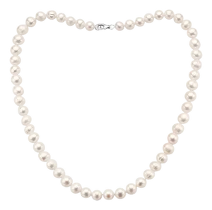 Vintage Fresh Water Pearl Single Strand Necklace, Silver Clasp
