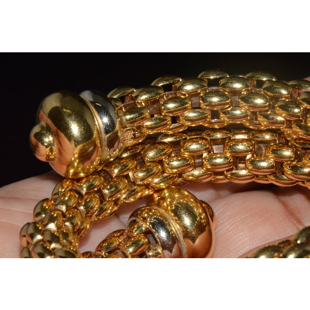 Metal Vintage Fope Flex’it Double Wrap Bangle Bracelet in 18k Yellow & White Gold For Sale - Image 7 of 18