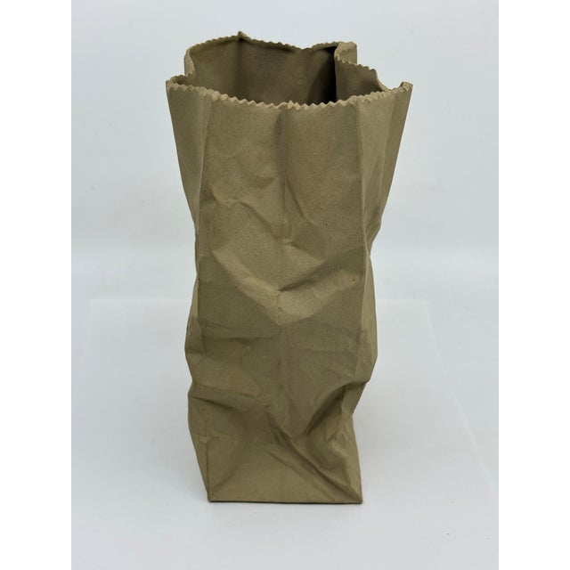 Ceramic Vintage Pop Art Ceramic Crumbled Paper Bag Statue For Sale - Image 7 of 12