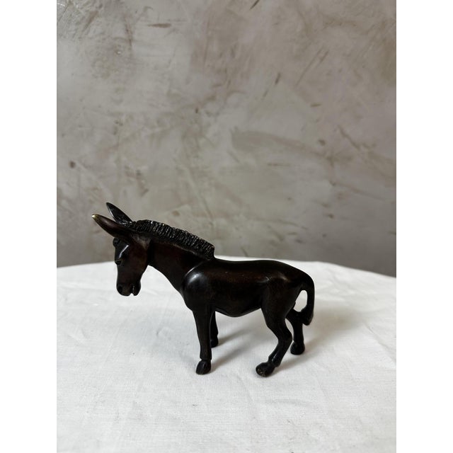 Vintage Bronze Donkey Figurine, 1950 For Sale - Image 11 of 11