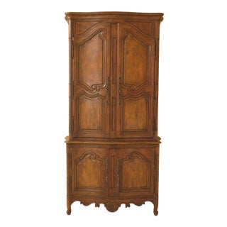 1970s French Country Baker Large Linen Press Cabinet For Sale