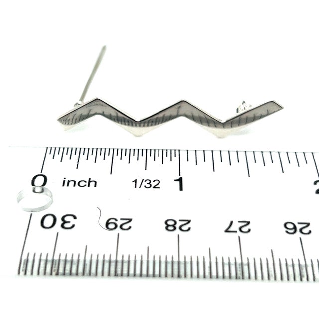 Late 20th Century Tiffany & Co Estate Zigzag Wave Brooch Pin Sterling Silver by Paloma Picasso For Sale - Image 9 of 9