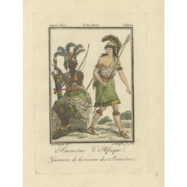 Lachaussée, African Amazon and Amazon River Warrior, 1806, Engraving For Sale - Image 3 of 9