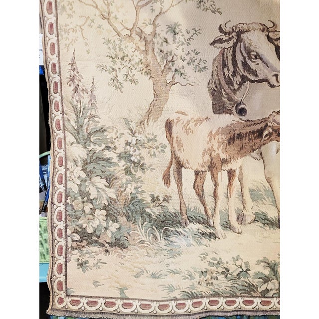 1960s 1960s French Country Scene Tapestry For Sale - Image 5 of 10