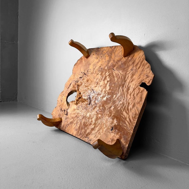 Mid Century Low Burl Wood Table, Japan, 1970s For Sale - Image 12 of 13