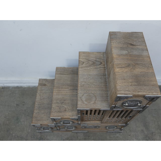 1980s Japanese Kaidan Tansu Step Chest 4-Drawer For Sale - Image 14 of 16